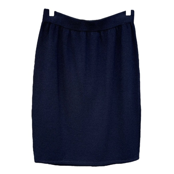 Vintage St. John Collection Santana Knit Skirt Black Elastic Waist Sz 8 Classic - Picture 1 of 7